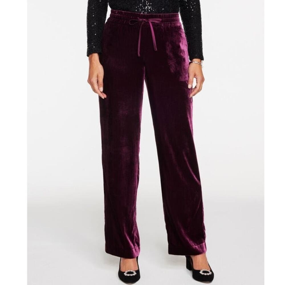 Talbots Women’s Medium 30 x 30 Pants Velour Pull On Drawstring Straight Trouser